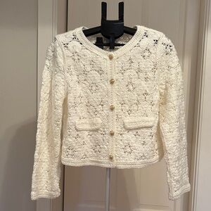 House of Harlow 1960 Cream Lace Cardigan with Pearl Buttons Size M